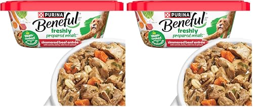 Image of Beneful Purina Dog Food Freshly Prepared Meals Simmered Beef Entree with Carrots, Barley, Wild Rice and Spinach - 10 oz. Tubs, 8 Count (Pack of 2)