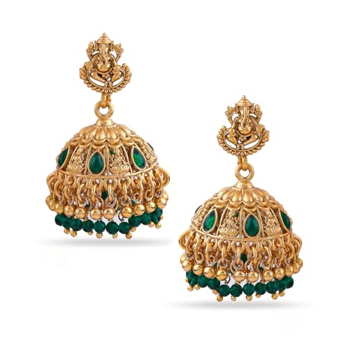 Image of Rubans Jhumka Earrings Gold Plated Stylish Traditional Trendy Jewellery Gift for Women & Girls