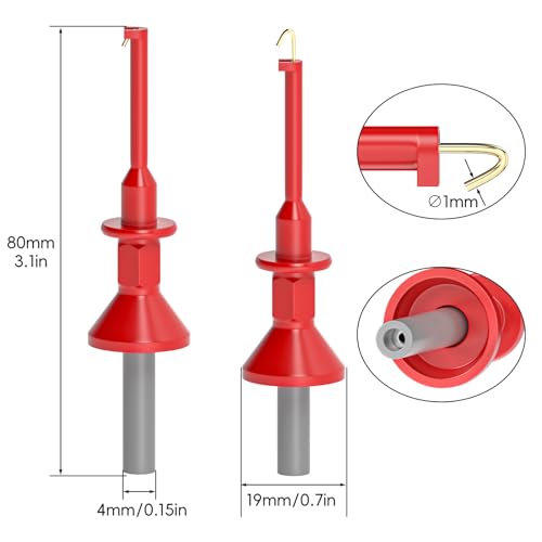 Image of Goupchn SMD IC Test Hook Clips with 4mm Female Jack 2PCS for 4mm Male Plug Electrical Testing