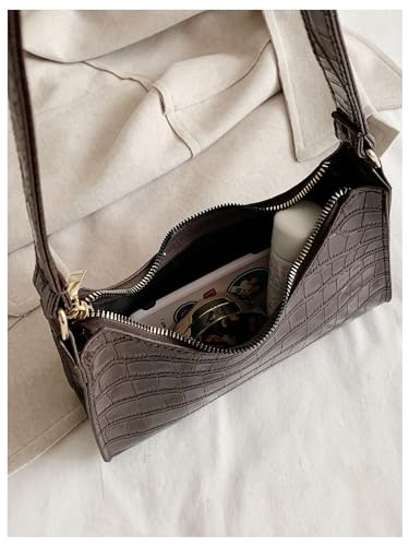 Verdusa Women's PU Leather Underarm Bag Zipper Shoulder Handbags Top Handle Purse4