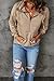 PRETTYGARDEN Women's Casual Long Sleeve Lapel Zipper Sweatshirt Drawstring Loose Pullover Tops (Khaki,Medium)