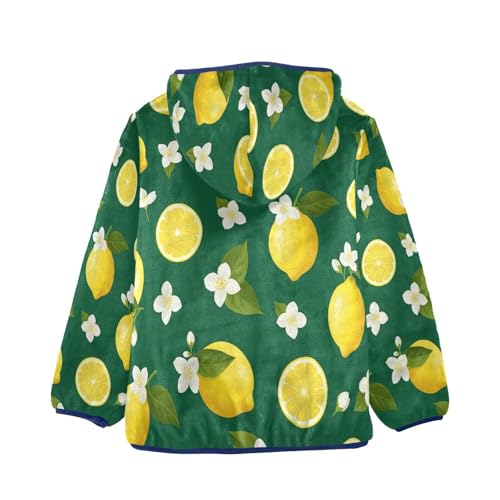 ジャケット・アウター Pooh7221KATRINTOKYO ecofurcoat lemon Lemon Slice Flower Green Toddler Fleece Jacket Girl Boys Hooded