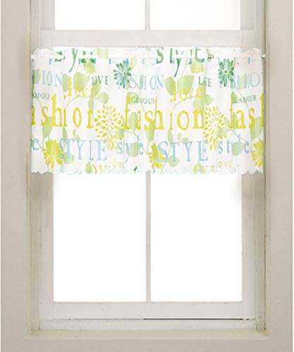 アーリエ(Arie) カフェカーテン 撥水機能 浴室 小窓 目隠し プライバシー オシャレ ファッションフラワー グリーン 約幅145cm×丈45cm 747081 [2]