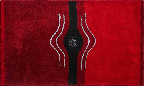 Grund Badmat met Swarovski, 100% polyacryl, ultra zacht, antislip, ÖKO-TEX-gecertificeerd, 5 jaar garantie, CRYSTAL LIGHT, badmat 70x120 cm, robijn