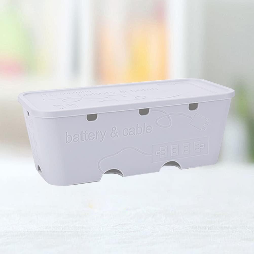 Cable Management Box Plastic Socket Manager Cable Storage Box Wire Hidden Box Power Strip Cable Management Home Office Supplies Cable Cords Organizer Boxes (Color : Grey)