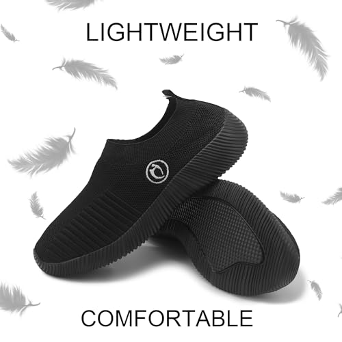 Black Sneakers for Women Walking Slip On Shoes Women Light Comfortable Tennis Workout Sneakers Casual Mesh Womens Tennis Shoes4