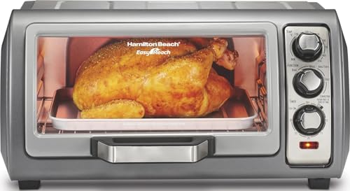 Hamilton Beach 6 Slice Convection Toaster Oven With Easy Reach Roll-Top Door, Bake, Broil & Toast Functions, Auto Shutoff