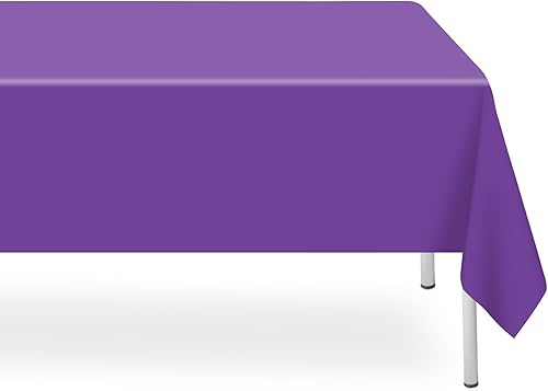Miniatura 49 de Paquete de 3 Manteles Desechables Lila Claro, Manteles de Plástico Rectangulares Lavanda para Fiestas Desechables, 54x108 Pulgadas, Mantel Morado