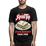 Amerltees Men's Spinal Tap - Shark Sandwich Tour 1980 Short Sleeve T-Shirt Black L