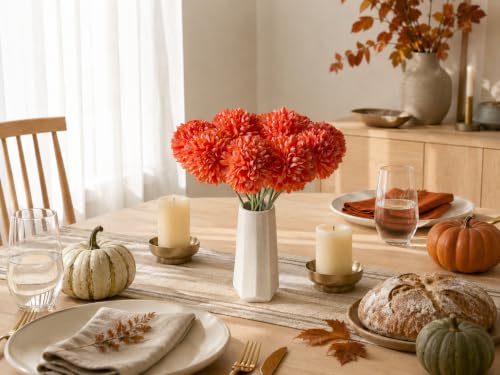 Image of Mandy's 12pcs Artificial Coral Ball Chrysanthemum Flowers