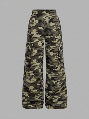 Image of Azmxynol Girls Clothes 2 Piece Outfit Ribbed T-Shirt Top + Cargo Pants, Girls Fall Clothing Set, Sizes 5-16 Years