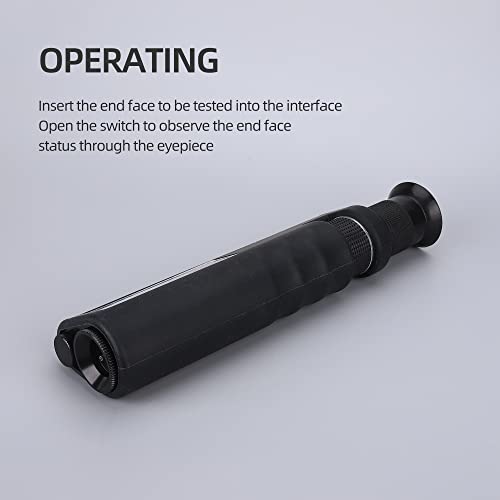 Image of Fiber Optic Magnifier Handheld 400x Fiber Optical Inspection Microscope LED Illumination Anti Slip Rubber 2.5mm SC /FC /ST /1.25mm LC Adapter