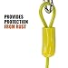 BV Dog Tie Out Cable 25 Feet - Heavy Duty Dog Lead Up to 35 Pounds - Reflective & Rust-Free with Quick Release Swivel Clips & 360° Rotating Clasp - Tangle-Free Dogs Runner for Yard (Yellow, Single)