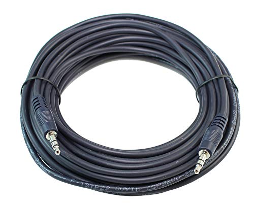 Cable de audio 3.5mm macho a macho 35ft negro miniatura 2