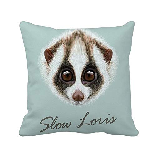 Housse de coussin Loris blanc marron carré textile salon canapé chambre