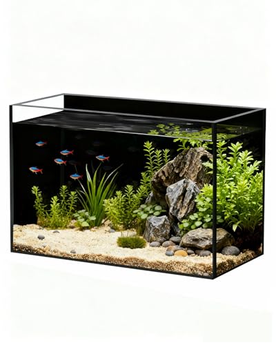 5 Gallon Fish Tank 4.8 Gallon, Small Aquarium Fish Bowl Ultra Clear Rimless Design for Betta Goldfish Snails Shrimp Aquatic Planting
