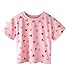 CHUMHEY Little Girls 2 Pieces Outfits, Love Heart Printed Cotton Crewneck Summer T-Shirt Denim Overalls, Pink&Blue, 4T
