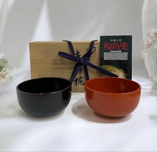 輪島塗、黒い漆器 椀 金色の葉模様10客箱付き 漆器 輪島塗 沈金松鶴 金蒔絵 木製 蓋付椀 お煮物椀 吸物椀 5客 骨董