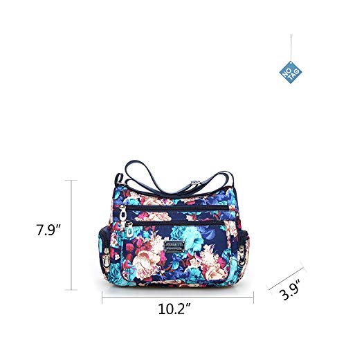 Image of NOTAG Crossbody Bags for Women Nylon Shoulder Bag Floral Multi-Pocket Purses and Handbags