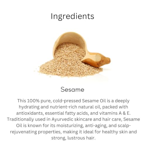 Image of Khadi Sesame Oil For Skin & Hair 100ml | Pure & Natural Oil for Hair Growth & Nourishing Skincare | Non Sticky, Paraben & Mineral Oil Free | For All Hair Types | Daily Use for Men & Women