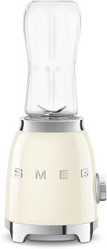 Smeg PBF00CRUK 50's Style Retro PBF00 Compact Personal Blender/Smoothie Maker, Single Bottle - Cream