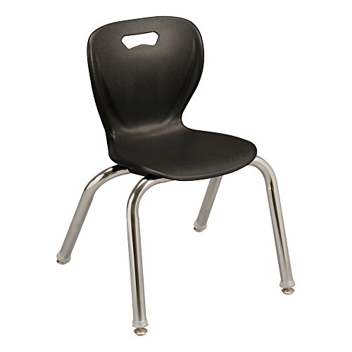 Learniture Shapes Series Stacking School Chairs with Contoured Seats, Heavy-Duty Plastic Stacking Classroom Chairs, 14"H, Set of 4, Black - Image 6