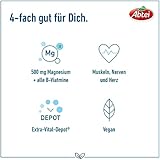 Abtei Magnesium 500 Plus Extra-Vital-Depot – hochdosierte Magnesiumtabletten – mit allen B-Vitaminen – für Muskeln, Nerven und Herz – vegan – 42 Tabletten