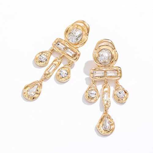 Statement Gold-Tone Crystal Drop Dangle Earrings,Party Prom Jewelry,Great Gift for women4