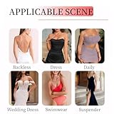 Silicone Sticky Bra Pasties - 2Pairs Pasties Nipple Covers with Lift, Invisible Strapless Self Adhesive Bras Sticky Boobtapes Push Up Reusable Stick on Bra for Women Backless Dress Beige - Image 7