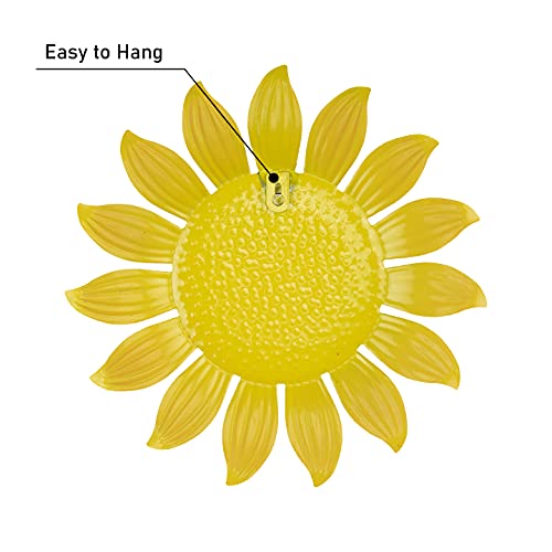 Clever Garden Metal Sunflower Wall Décor 1 Pack, Hanging Plaque Outdoor And Indoor Home Decoration, Red #TOP3