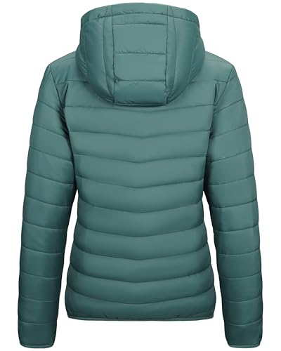 Image of Outdoor Ventures Women's Packable Lightweight Full-Zip Puffer Jacket with Hood Quilted Winter Coat