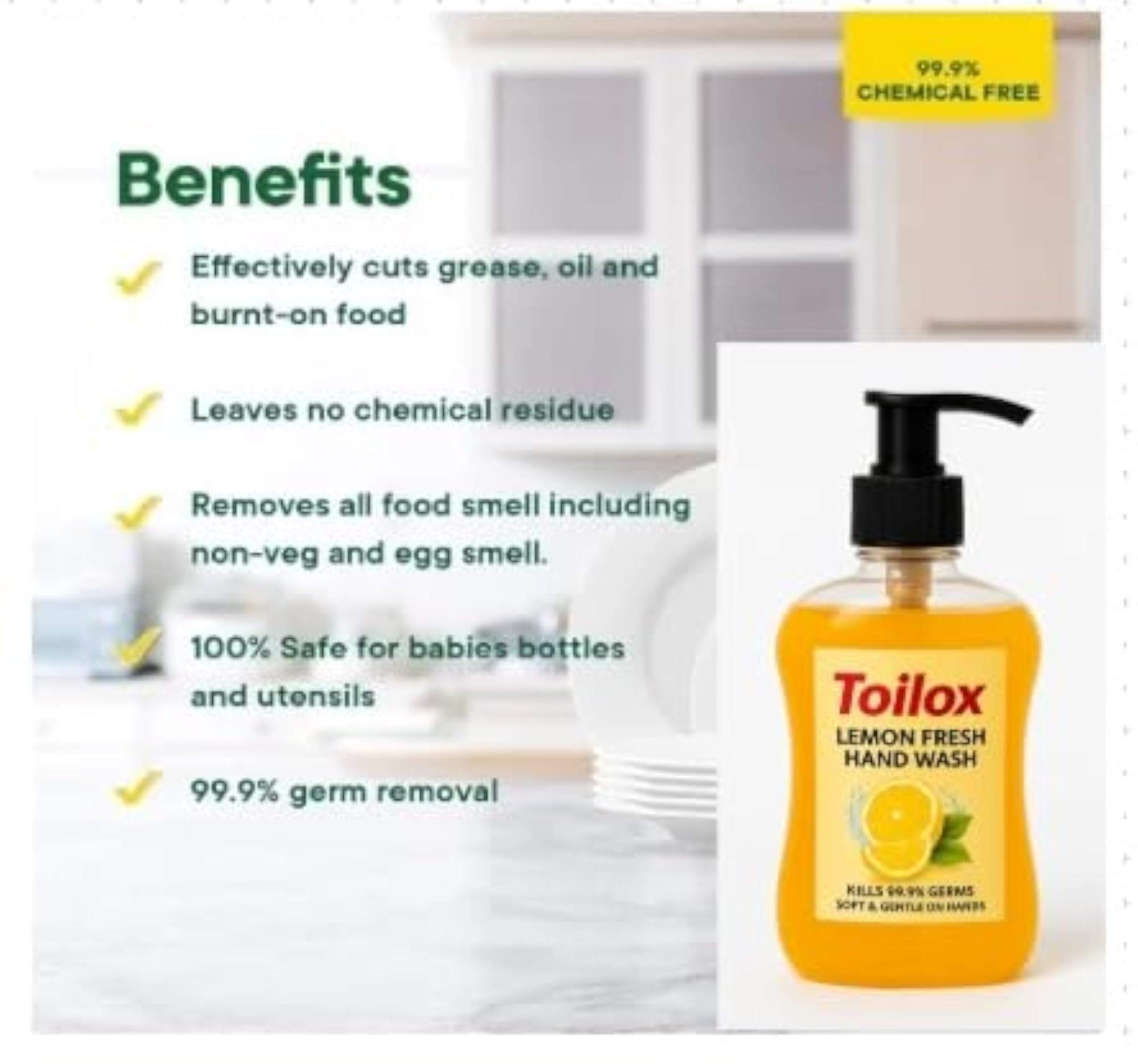 Toilox Hand Wash 250ml, Gentle on Hands, Tough on Germs