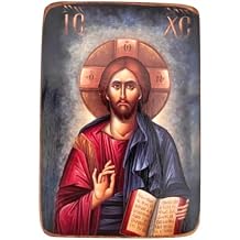 Iconsgr Wooden Greek Christian Orthodox Wood Icon of Jesus Christ / A02