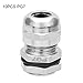 uxcell Cable Gland PG7 Metal Waterproof Cable Glands Joints Adjustable Connector for 3-6.5mm Dia Cable, Pack of 10