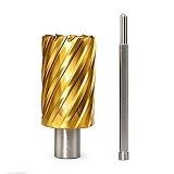 Annular Cutter HSS TiN Coated JESTUOUS 3/4 Inch Weldon Shank 2 Cutting Depth 1-1/2 Cutting Diameter