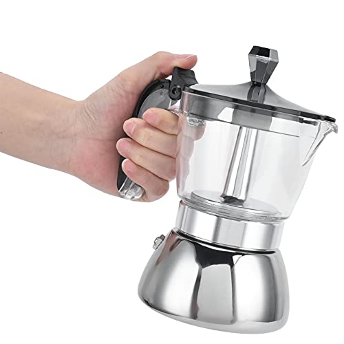 Moka Pot, Stove Coffee Pot 4 Cup Stainless Steel For Cappuccino Macchiato And Mocha For Home Office Hotel Restaurant #TOP24