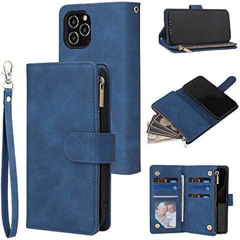 QLTYPRI iPhone 13 Leather Wallet Case Cover