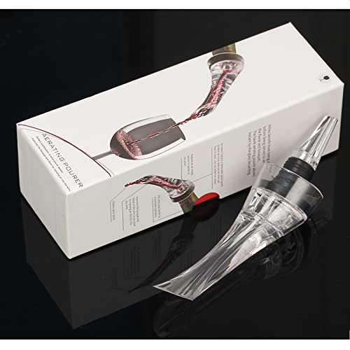 FosFun Decantador de vino, Aireador vino, Vertedor de Vino, Aireador de Vino, Oxigenador vino - para Rojos y Vinos Blancos - Regalos navidad originales