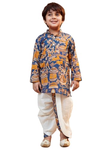 Image of AJ DEZINES Kids Ethnic Wear Pure Cotton Dhoti Kurta Set For Boys