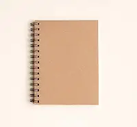 Caderno Folhas Brancas 90g Capa Kraft Wire-O com 100 Sem Pauta, Capa Dura, Abertura 360°, Páginas Removíveis, Ideal para Estudos, Desenho, Anotações, Planner, Diário, Bullet Journal e Escritório (A5 148x210mm)