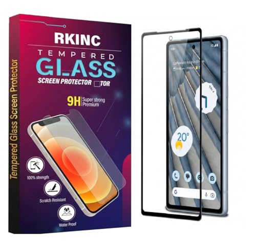 Image of RKINC Tempered Glass for Google Pixel 7 (6.1 Inch) Military Grade Gorilla Screen Guard Protector | With Installation Kit | Edge to Edge Coverage | Black