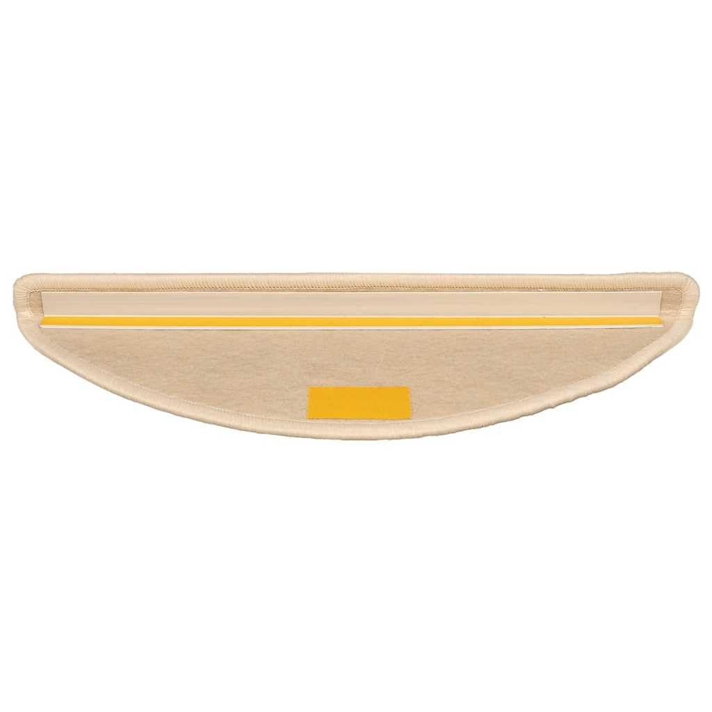Stufenmatten 15 Stück 56x17x3 cm Silber Halbrund Treppenstufen Matten, Teppich Innen für Treppen, rutschfest Stufenmatten Treppenteppich