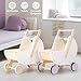 Pillowhale Wooden Baby Walker & Doll Stroller – Adjustable Handle Push Cart, Anti‑Tip, Quiet Wheels, Pretend Shopping Cart – Montessori Wooden Walker for Babies, Doll Stroller for Toddlers 12m+
