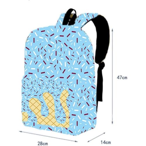 Ice Cream Backpack, Ice Cream Drip Backpack with Side Pockets for Women Men Lightweight Bags for Travel Hiking Camping (Pink)2