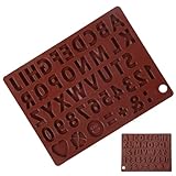 Moldes de silicona para chocolate – moldes de pastel de chocolate de silicona, bordes lisos durabilidad tolerancia a la temperatura, herramientas creativas de letras | Molde de alfabeto para arte de