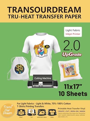 TransOurDream Iron on Heat Transfer Paper for Light T Shirts
