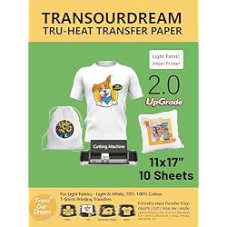 TransOurDream Iron on Heat Transfer Paper for Light T Shirts (10 Sheets, 11x17