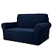 Produktbild MAXIJIN Jacquard Sofabezug 2 Sitzer Couchbezug Stretch Sofahusse für Wohnzimmer Sofa-bezug für Hunde Haustiere Schonbezug Sofa mit Anti-Rutsch-Schäume (2 Sitzer, Navy Blau)