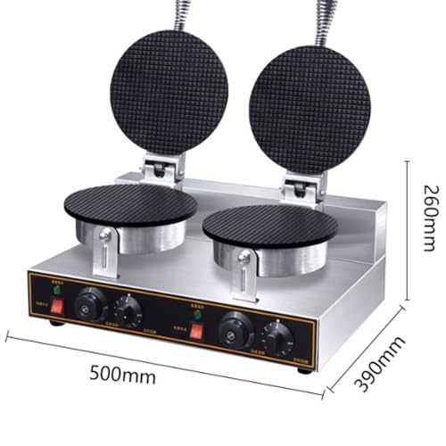 Piastra elettrica per Waffle, Macchina per involtini Primavera in Acciaio Inox Antiaderente, Temperatura Regolabile da 50 a 300 °C, teglia compatta per Coni Gelato Fai da Te per us,