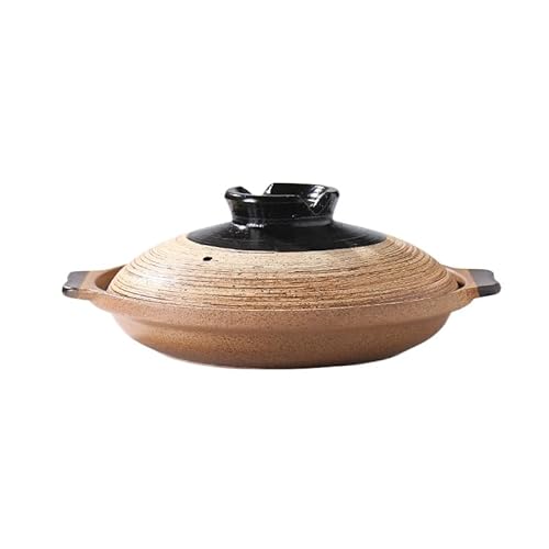 fancyfly陶器日本製ご直火炊飯器IHガス火対応こびりつきにくいお手入れカンタンふじらご炊飯器3合炊きばんこ焼土鍋耐熱耐久性を持つ土鍋耐熱美観 (1200ml)